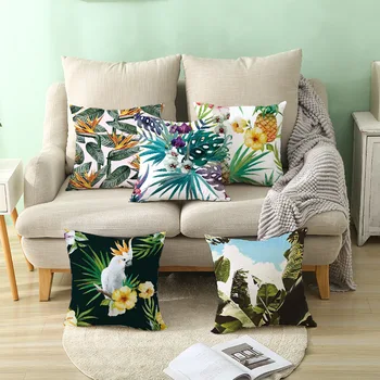 Piele de culoarea piersicii față de pernă Nordic planta tropicala față de pernă acasă, mobilier de birou lombare pernă față de pernă personalizată decor acasă