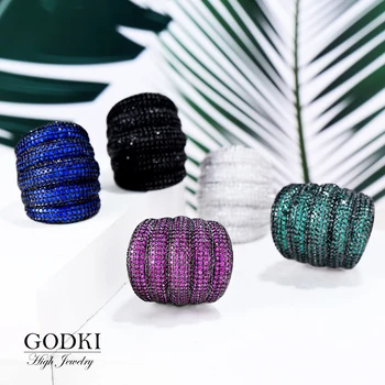GODKI de Lux Largă care pot fi Stivuite Geometrie Cubi Zironia Inele Pentru Femei Nunta Logodna Dubai Mireasa Deget Inel Bijuterii Dependenta