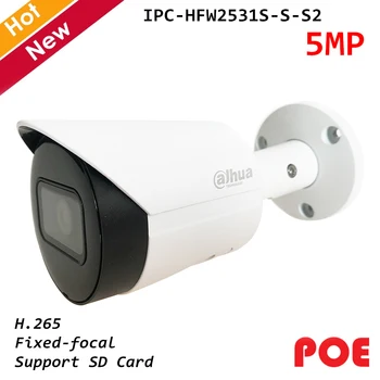 Noi Dahua Camera IP Poe 5MP Lite IR Fix-focal Bullet Camera IP de Rețea H. 265 Suport pentru Card SD IPC-HFW2531S-S-S2