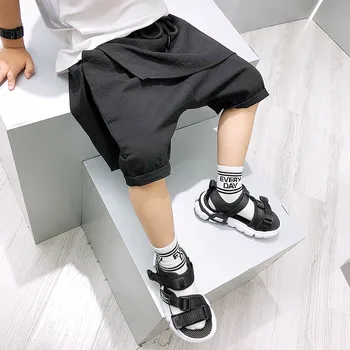 Japonia Negru de Bumbac Scăzut Picioare Casual Pantaloni sex Masculin Vrac Harem Pantaloni Streetwear Hip Hop Largi Picior Pantaloni baieti