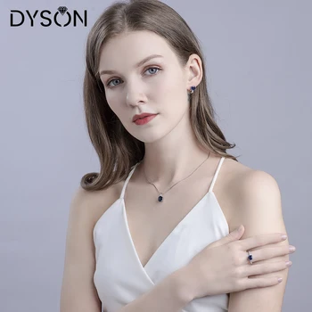 Dyson Argint 925 Creat Albastru Safir Pandantiv Fără Lanț Pentru Femei Dragoste Aniversare Cadouri Clasice De Bijuterii Fine