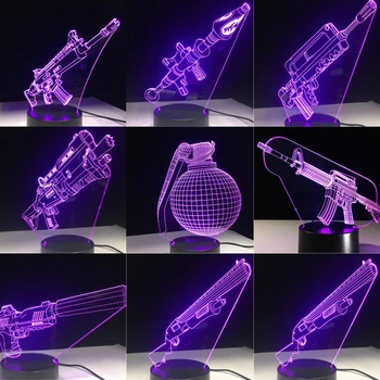 HY 3D Lampă 7 Culori Touch Comutator Masa Birou de Lumină Lampă de Lavă Acrilice Iluzie Atmosfera Camerei de Iluminat Fanii de Joc de Cadou Toate Piei