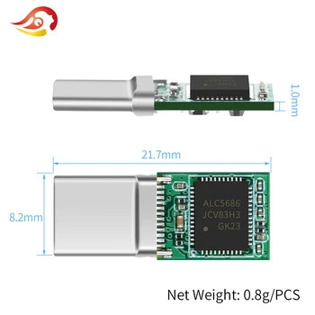 QYFANG pe 32 de biți 384KHz de Tip C Plug Singur Cristal Vibrează ALC5686 Chip Modulul de Telefon Mobil Rapid de Încărcare Conector Adaptor DIY