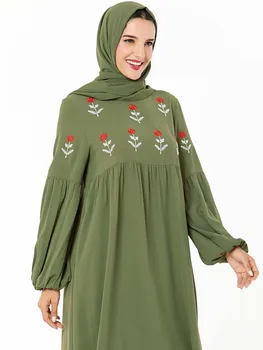 Rochie Musulman De Moda Pentru Femei Arabe Abaya Turcia De Mari Dimensiuni Musulmani Femme Toamna Brodate Rochie Musulman
