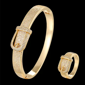 Zlxgirl bijuterii Zirconiu Curea Bratari si Bratari cu inel seturi de bijuterii Brand de Lux Brățări Bijuterii transport gratuit