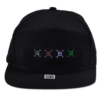 Bărbați Femei Bluetooth cu LED-uri APP Controlate Șapcă de Baseball de Afișare a mesajelor Hip Hop Capac