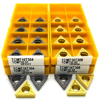 TCMT16T304 TCMT16T308 VP15TF UE6020 carbură de lama de metal cuțit de strunjire CNC de cotitură instrumente pot fi indexate TCMT 16T304 instrument de tăiere