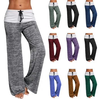 2020 Nou Liber Jambiere Femei Largi Picior Pantaloni De Yoga Dantela Sus De Fitness Plus Dimensiune Pantaloni Cu Talie Înaltă Feminin Mozaic Boot Cut Pantaloni