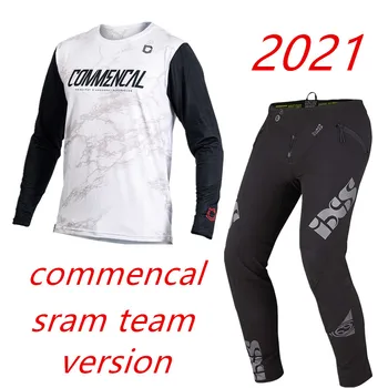 2021 SRAM transmite Fox MTB Jersey Și Pantaloni ROCKSHOX Mountain Bike Jersey Set BMX Biciclete, Echipament Ciclism Îmbrăcăminte de Protecție