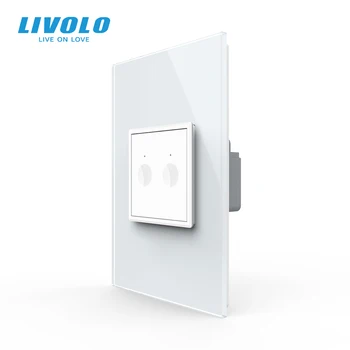 Livolo C9 NE-Standard 45mm Perete Comutator Tactil,2Way Telecomanda Touch Control,alb cristal de sticlă,plastic, cheie,buton