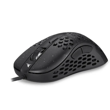N1 Mouse de Gaming cu Fir Mouse de Calculator 6400 DPI Senzor Optic Ușor Fagure de miere Shell Țese prin Cablu Înstelat