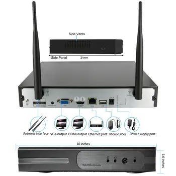 8CH 1080P HD Audio Wireless Kit NVR P2P 1080P Interior Exterior IR Noapte Viziune de Securitate Audio 2.0 MP Camera IP WIFI Sistemul CCTV
