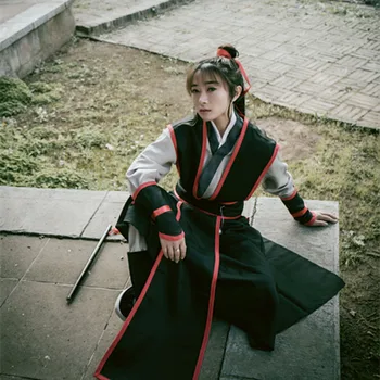 Mo Dao Zu Shi Cosplay Wei Wuxian Tânăr Maestru al Demonice Cultivarea Costum Anime Wei wuxian Peruca pantofi Flaut Costum