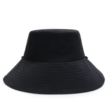 2020 nou monocrom pescar pălărie sălbatice de sex feminin față-verso cu vânt frânghie negru pălărie mare de soare moda pălărie pălărie de soare pălării de soare