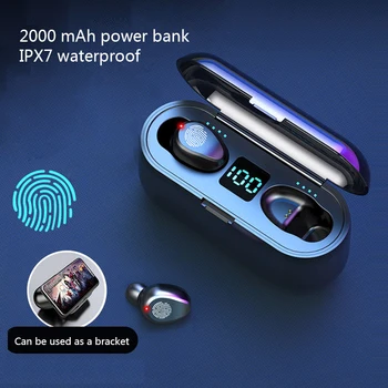 F9 Tws Căști fără Fir Bluetooth rezistent la apa IPX7 Cască Stereo Căști Sport cu Cască cu Încărcare Cutie pentru iPhone xiaomi