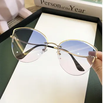 Fără rame, ochelari de Soare Ochi de Pisica 2020 femei nuante Noi de Moda, design de Lux Ochelari de soare Obiectiv Clar Stradă Ochelari de nuante pentru femei