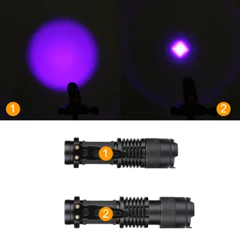 Noi cu Zoom Led mini Lanterna UV Lanterna Lumină uv Blacklight Lampa UV AA Baterie Pentru Marker Checker Detectare