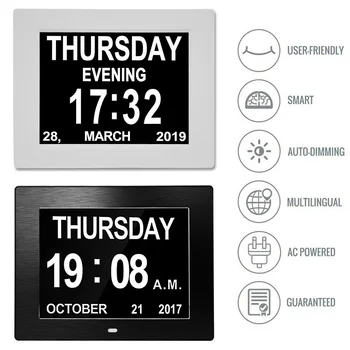 8Inch Ecran Mare Ceas Digital de Alarmă Auto Ajustare Luminozitate Calendar Ceas Electronic Mașină Font Mare, Bătrânul Ceas Deșteptător