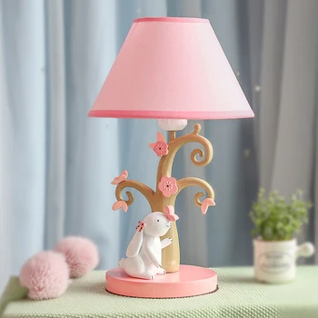 Modern Contractate Și Romantic De Tip European Roz Lampa De Birou Creativ Dormitor Roz Floare Trandafir Fată Camera Copiilor Lampă De Noptieră