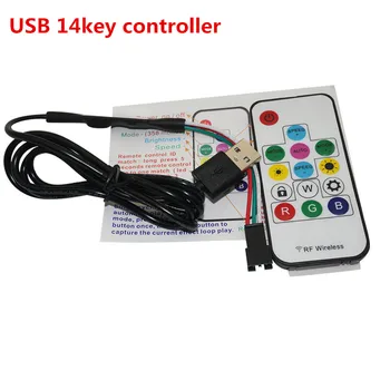 Mini 3keys 14keys 21keys RGB RF IR Remote controller, pentru WS2811 WS2812B WS2813 APA102 controler benzi