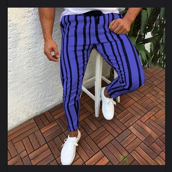 Nouă bărbați clasic cu dungi stretch pantaloni casual Marfă 2019 moda pentru bărbați direct picioare mici de sport jogging pantaloni