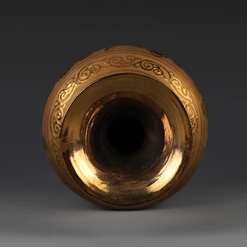 Dinastiei Ming Xuande an mark aurit cu aur dragon vas antic de colecție ornament porțelan antic