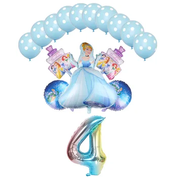 16pcs/lot printesa cenusareasa baloane 32inch număr Copil de dus folie, baloane petrecere decoratiuni jucarii copii fata globos