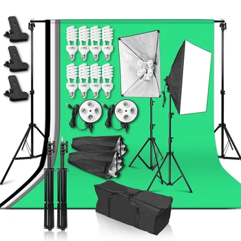 Studio foto Kit de Iluminat 2x2m Sprijin de Fundal 4buc Fundal Fotografie Lumina Softbox Difuzor Capac 4in1 Soclu Pentru Video
