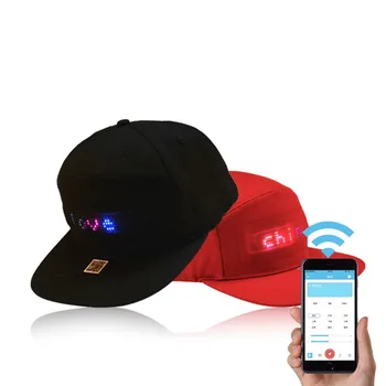 Bărbați Femei Hip Hop Pălării Bluetooth Display LED Pălărie Programabile de Credit Rola de Afișare a mesajelor de Bord de Baseball Hip Hop Party Capac de Golf