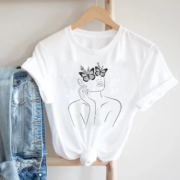 Femei cu Maneci Scurte Mujer Camisetas Florale Flori Doamnelor Stilul anilor ' 90 Haine de Moda de Imprimare Tricou Femei Tee Top Graphic T-shirt