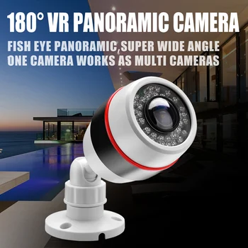 BESDER Panoramică 1MP /2MP Camera Ip 12V DC POE 48V Opțional 1.7 mm Lentile de 180 Grade Unghi Larg de Supraveghere CCTV Glonț Webcamera