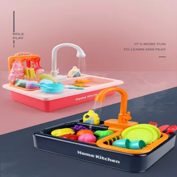 Bucatarie Copii Jucarii De Simulare Mașină De Spălat Vase Jucarii Educative Mini-Bucatarie Alimente Pretinde Joc De Tăiere De Rol Fete Jucarii