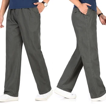De mari Dimensiuni Largi Casual Pantaloni Barbati Toamna Iarna Plus Îngrășământ XL Sport Pantaloni din Bumbac Pur de Îngroșare