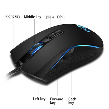 De înaltă Calitate optică mouse de gaming profesionist șoareci prin cablu 3200DPI 7 Butoane 7 Culoare LED backlit și ergonomie de proiectare Pentru LOL CS