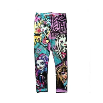 Moda Stil Punk Copii Copii Monstru Pantaloni Cu Talie Înaltă Fete Jambiere Slab Imprimate Pantaloni De Creion 6 8 10 12 14