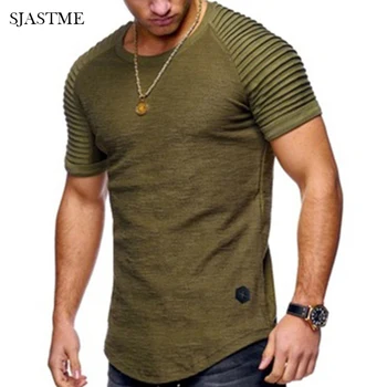 (M-XXXL) Barbati Casual Topuri de Vară cu mâneci Scurte Culoare Solidă tricou cu Dungi Ori Gât Rotund Haine pentru Bărbați T-shirt Musculare de Sus