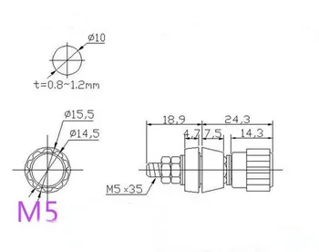 2 buc/lot Bornele de Curent Mare M5 Aparat de Sudura Invertor Incarcator Regulator de Tensiune borne de Cupru de 6mm