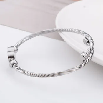 Nou în formă de Inimă din Oțel Inoxidabil brățară Brățară de Argint de Culoare Moda Bijuterii pentru Femei, Cadou