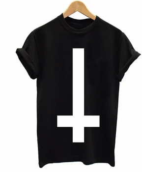 Cruce inversat Tipărite Barbati Tricou Religie Swag Hipster Fata Retro Tricou Bumbac Personalizate Tricou Pentru Bărbați T-shirt, Blaturi