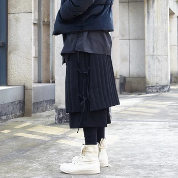 Iarna Rață Jos Pantaloni Barbati Japonia Liber Casual Kimono Pantaloni Drepte De Sex Masculin Streetwear Hip-Hop, Punk Gotice Harem Pantaloni Gros