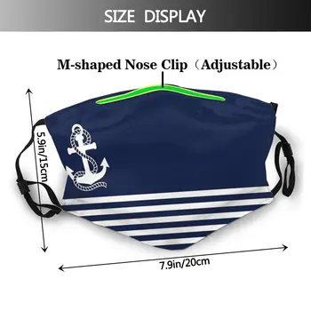 Nautical Navy Dungi Albastre Și Albe Ancora Non-Unică Folosință Gura Masca De Fata Anti Ceata Masca Cu Filtru De Protecție Mască De Respirat