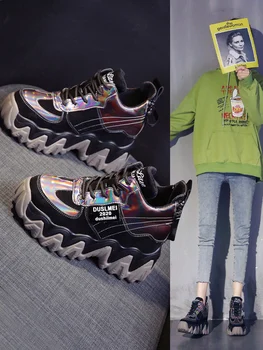 Tati pantofi femei 2020 nou wild fund gros a crescut de 10 cm plus catifea caldă non-alunecare de vulcanizat pantofi sport femei