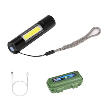 Mini lampa Felinar Portabil 3 Moduri XPE+COB LED Lanterna cu Zoom Focus Lanterna USB Reîncărcabilă Construit În 14500 Baterie