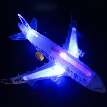 Asamblare DIY Aeronave Airbus pilot automat Flash Sunet Aeronave Muzica de Iluminat, Jucării Electrice Avion DIY Jucărie pentru copii Copii Gif