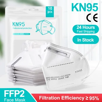5-200PCS FFP2 Masca de Fata KN95 Reutilizabile 5-Strat de Praf Respirat Masca cu Filtru FFP2 ffp2mask ce kn95 Mascarillas Masque Maske