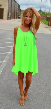 Femei rochie de plaja de fluorescență de sex feminin rochie de vară șifon voile femei rochie 2018 vară stil de îmbrăcăminte pentru femei, plus dimensiune 5 Culoare