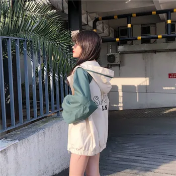 Jachete Femei Vrac cu Gluga coreeană Stil Harajuku de Înaltă Calitate de Agrement Femei Îmbrăcăminte la Modă Elevii All-meci Simplu de Primăvară