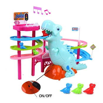 Noua Electric Slide Vagon de Cale jucărie de 3-6 ani Dinozaur urca scari de muzică ușoară joc educativ interactiv copilului jucării