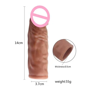 Mini 14cm Sot TPE Realist Penis artificial Penis Sleeve Reutilizabile Prezervativ Extindere Penisului Penis Marirea Penisului Teaca Intarziere Ejaculare de Sex