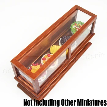 Odoria 1:12 Miniatură Maro Tort Tejghea De Lemn Vitrina Cabinetului Păpuși Fruniture Accesorii